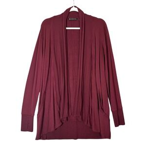 Athleta Maroon Open Front‎ Cardigan Sweater Sz S Thumb Hole Sleeve Cozy Layering